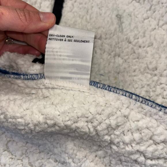 Nikki Jones Montreal Metallic Blue Sherpa Jacket Women's S Oversized Warm Modern - Picture 13 of 15